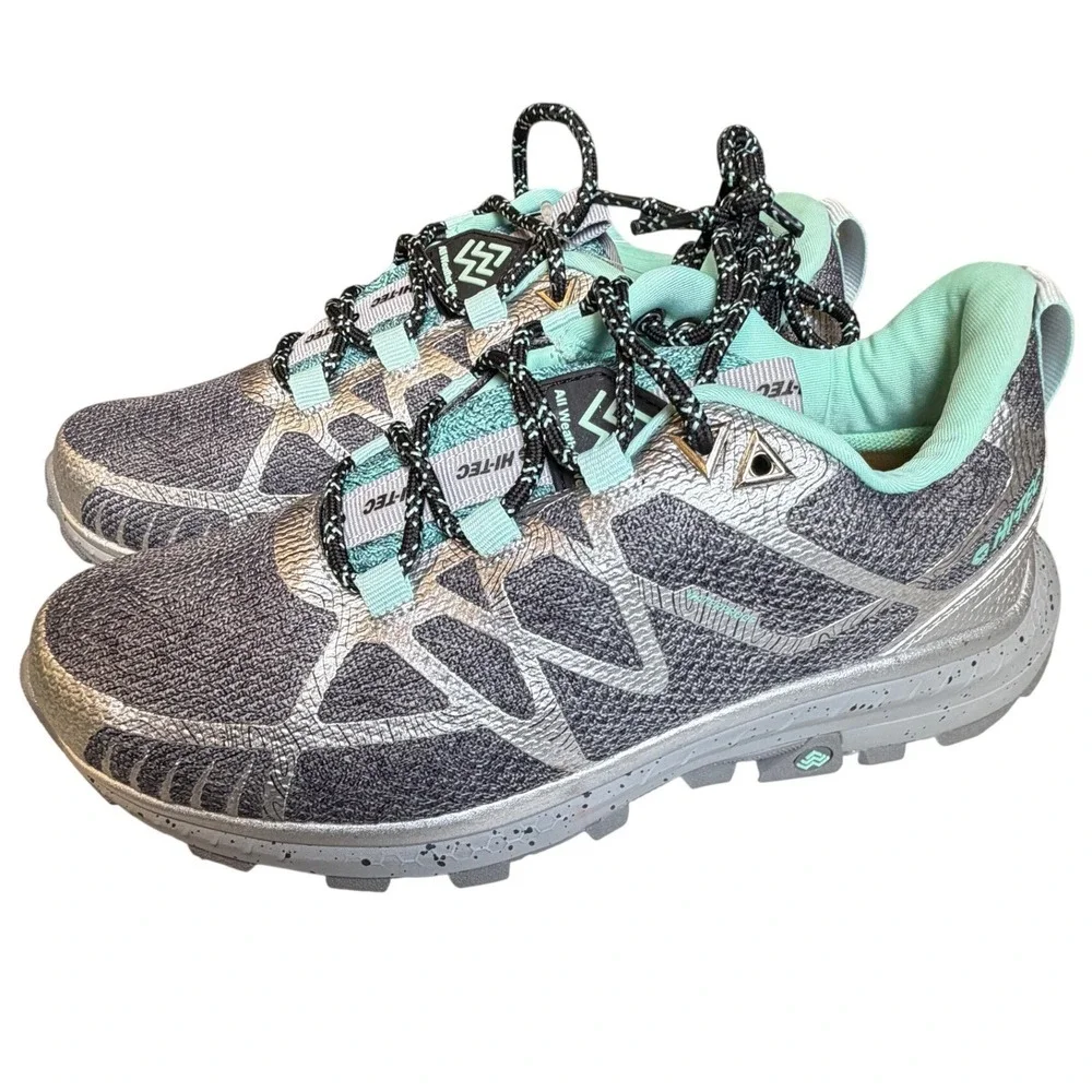 Hi-Tec Women Mauna Hiker WP Light Grey Size 8 Gorpcore Trail Shoe Hike Trekking - Picture 2 of 7